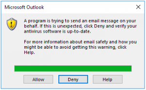 Outlook Allow/Deny prompt