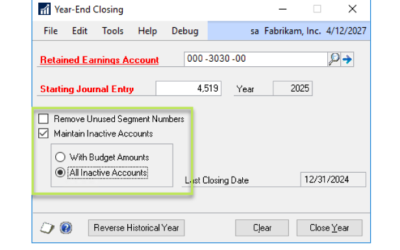4 SIMPLE STEPS TO YEAR-END CLOSING IN DYNAMICS GP